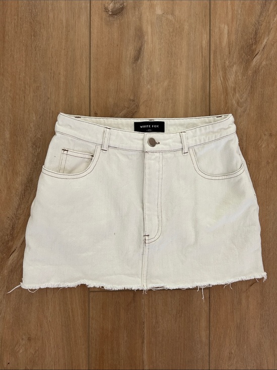 White Fox Boutique Dresses & Skirts - Like new - WHITE FOX White Denim Mini Skirt